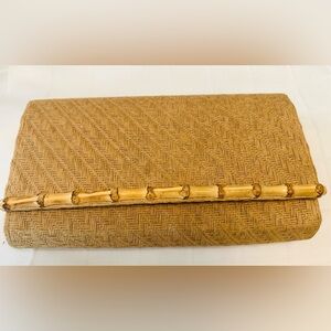 Elegant Tan Woven Clutch